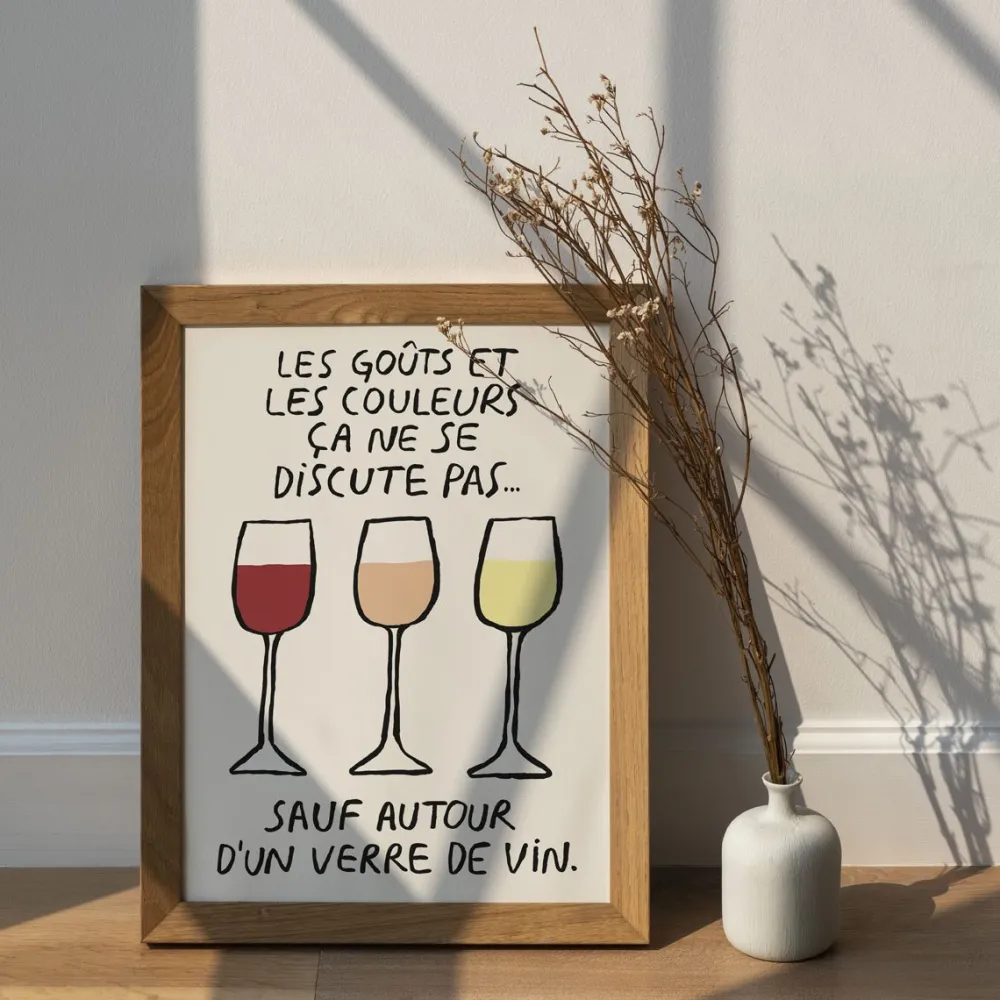 Les Raffineurs Affiche llustrée vin copain - Les goûts et les couleurs