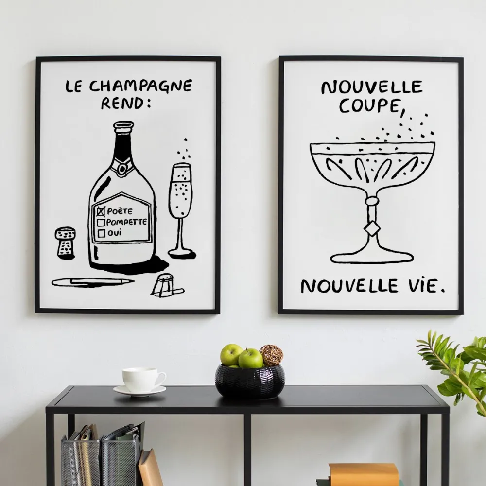 Les Raffineurs Affiches illustrées rosé / champagne