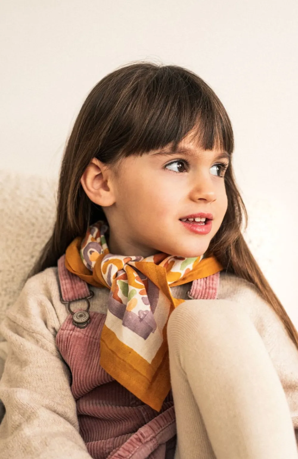 Enfant/Femme Les Raffineurs Foulard duo Formes colorées - Ocre
