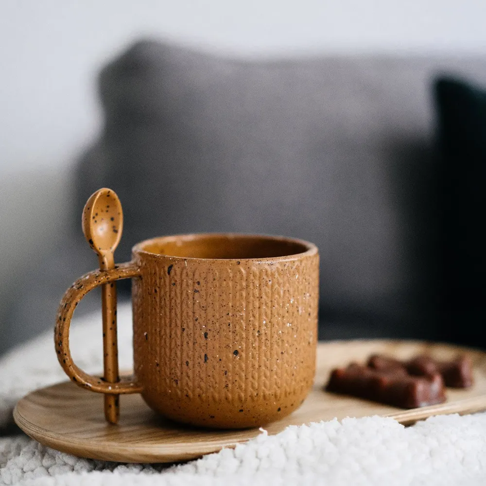 Les Raffineurs Mug en céramique et cuillère intégrée