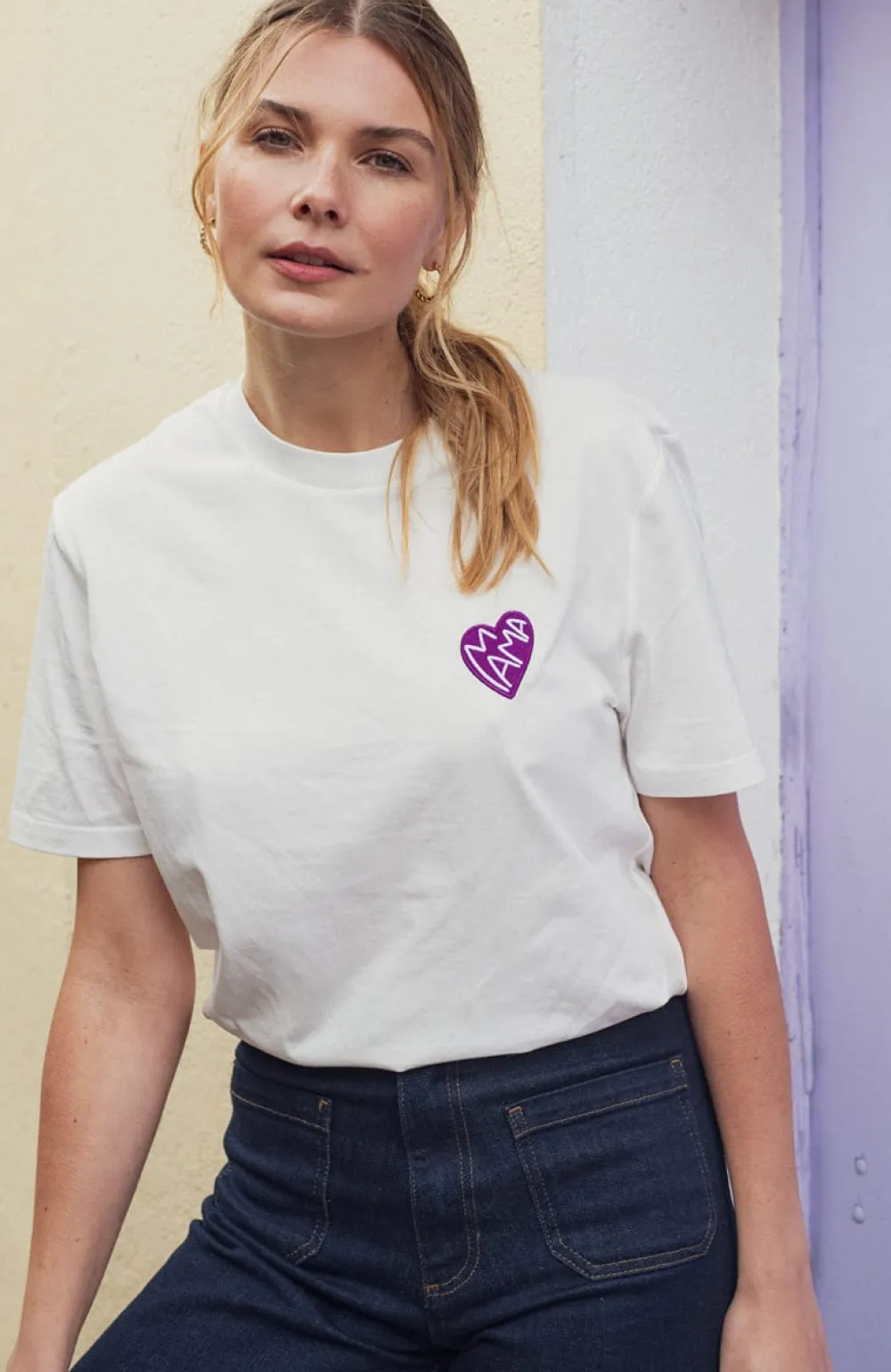 Femme Les Raffineurs T-shirt Cœur Mama