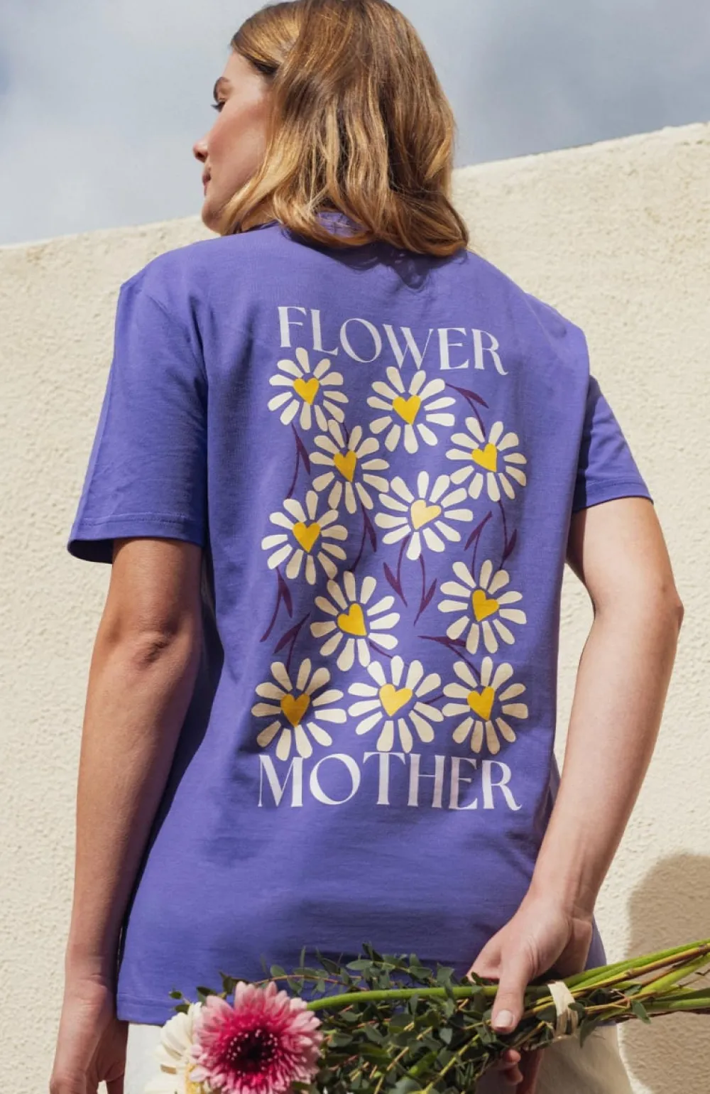 Femme Les Raffineurs T-shirt Flower Mother